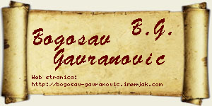 Bogosav Gavranović vizit kartica